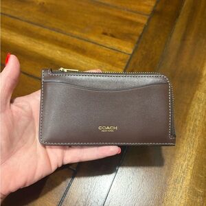 Coach slim card case maple